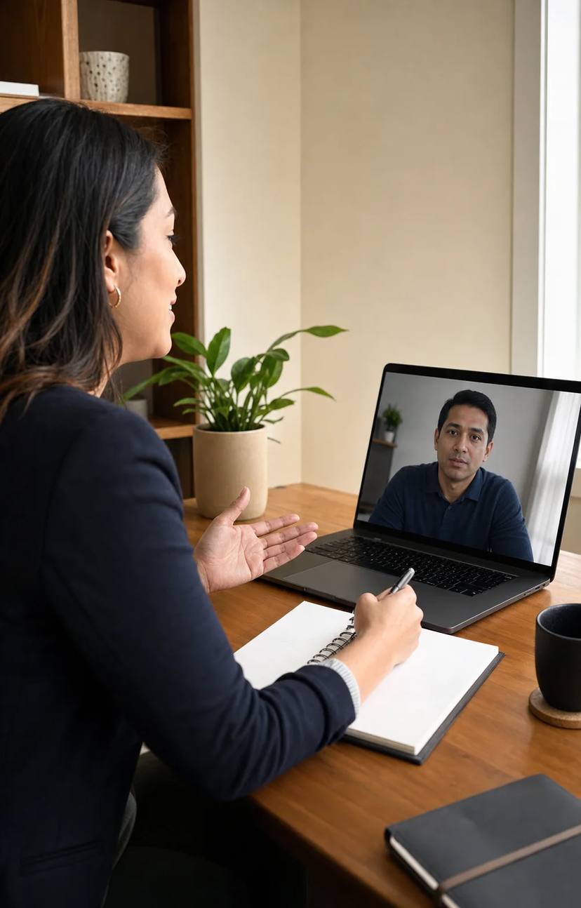 Tax professional guiding an international client during a remote ITIN consultation