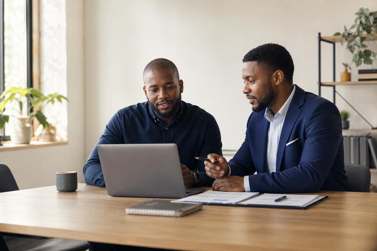 Business owner and advisor reviewing a year-round tax strategy