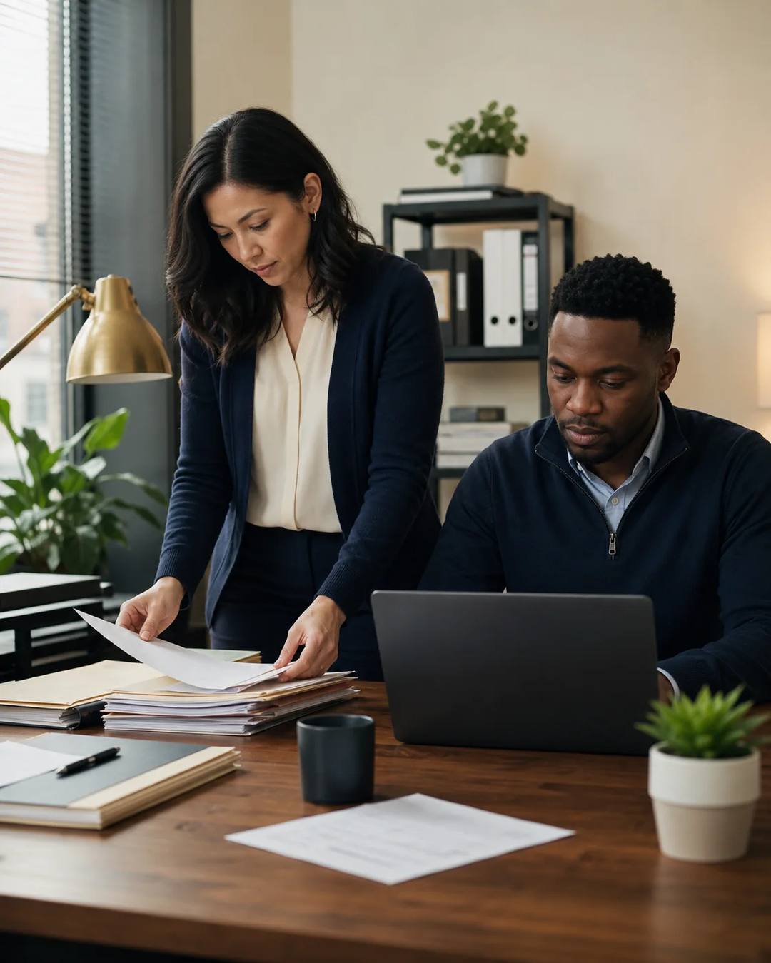 Tax professionals organizing records for an accurate U.S. tax filing