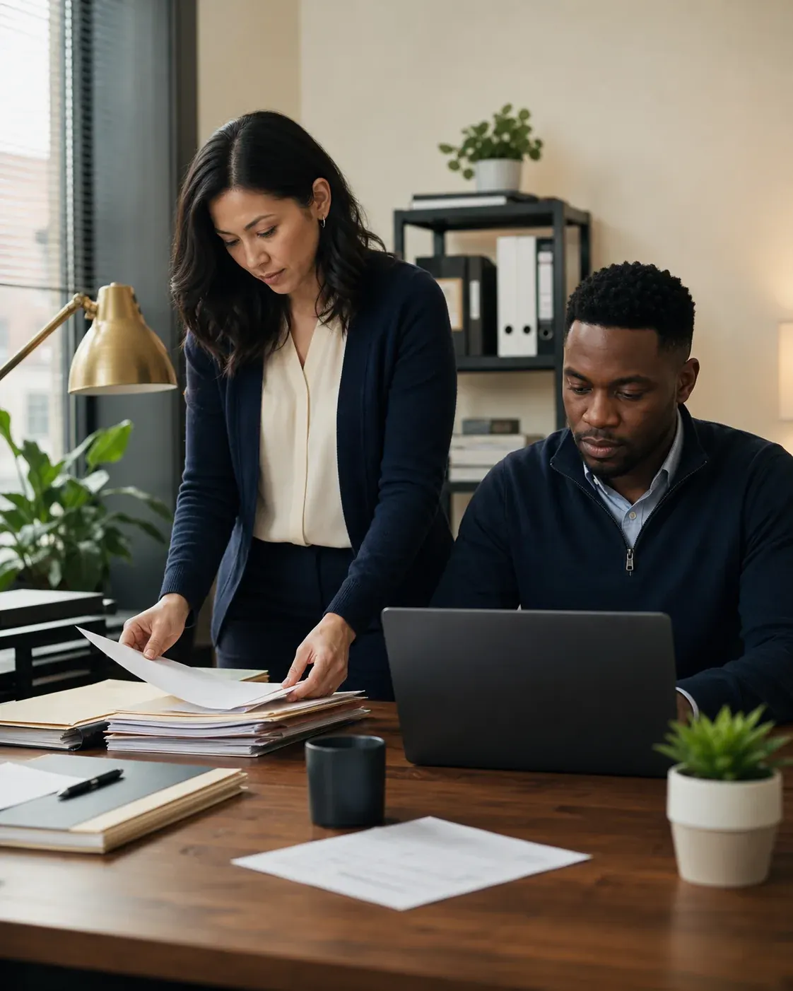 Tax professionals organizing records for an accurate U.S. tax filing