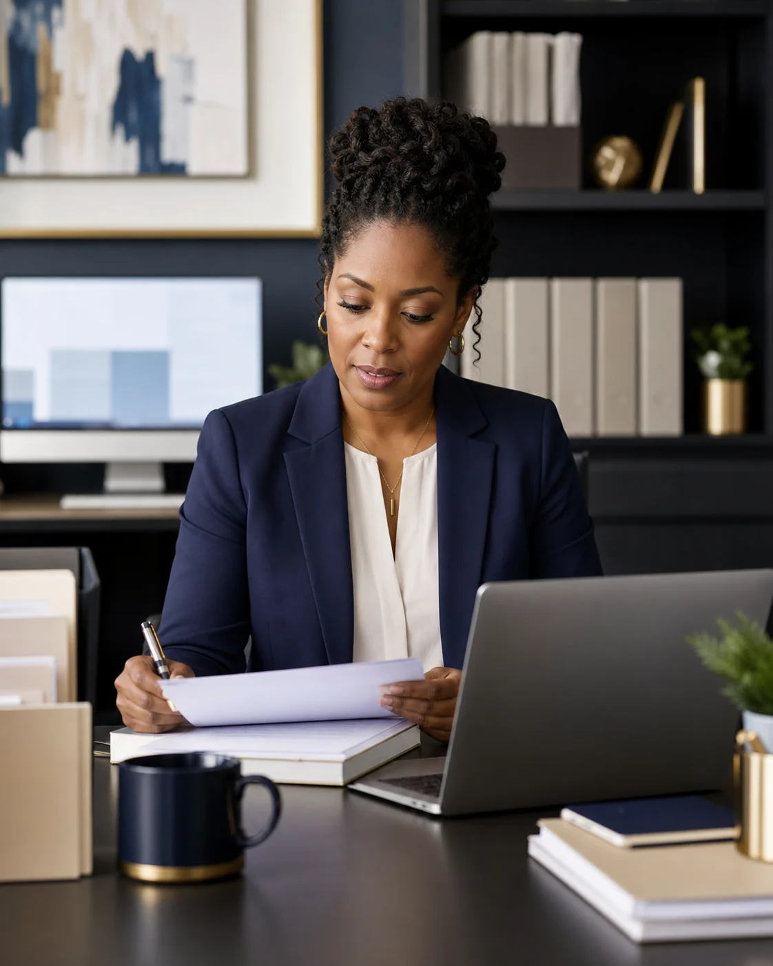 Tax professional organizing records for an accurate and secure U.S. tax filing